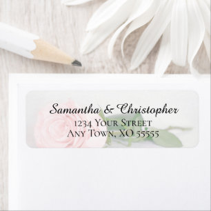 Elegant Blush Pink Rose Wedding Return Address Label