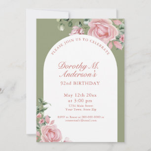 Elegant Blush Pink Roses 92nd Birthday Party