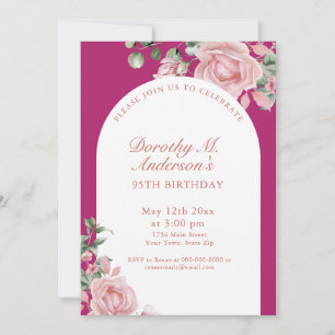 Elegant Blush Pink Roses 95th Birthday Party