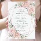 Elegant Blush Pink Roses Floral Rose Gold Wedding