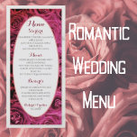 Elegant Blush Pink Roses Lux Wedding Menu<br><div class="desc">Luxurious script typography with a blush pink oval border. Use the customisation tabs to add your details. Personalise further with the design tool to make changes to the text,  fonts,  colours,  and images.</div>