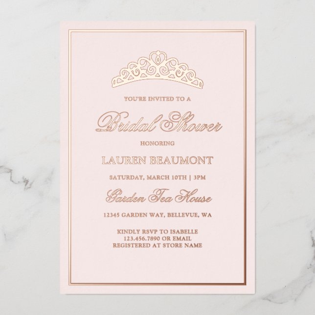 Elegant Blush Pink Royal Bridal Shower (Front)