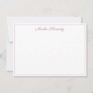 Elegant Blush Pink Script Border Card