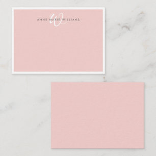 Elegant Blush Pink Script Monogram Card