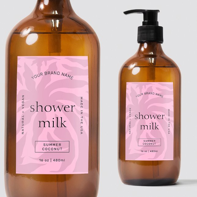 Elegant Blush Pink Shampoo Soap Waterproof Label (Blush pink fully customizable waterproof label, great for bath, body and shower products)