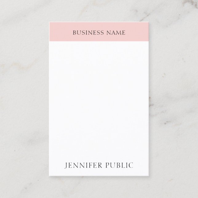 Elegant Blush Pink Simple Trendy Modern Template Business Card (Front)