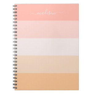 Elegant blush pink striped name notepad notebook
