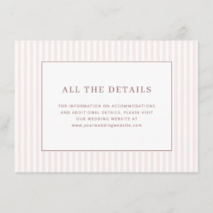 Elegant Blush Pink Stripes Enclosure Card