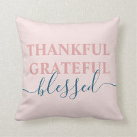 Elegant blush pink thankful grateful blessed