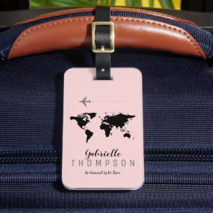 Elegant Blush Pink Travel Luggage Tag
