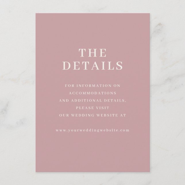 Elegant Blush Pink Typographic Enclosure Card (Front)