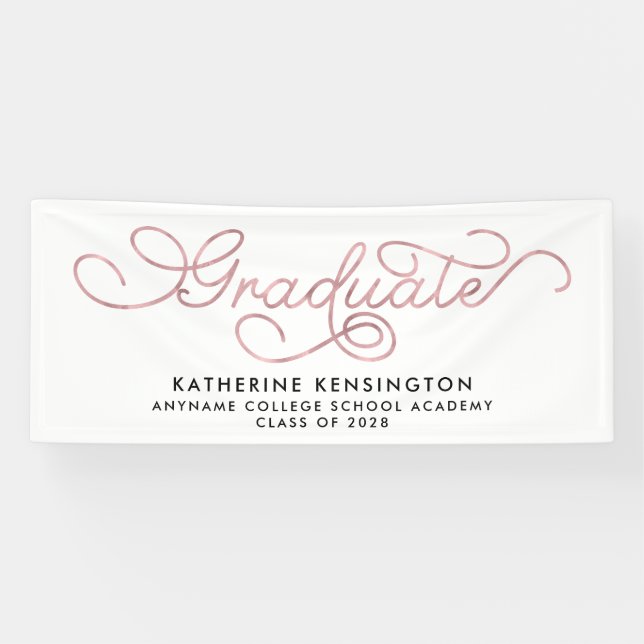 Elegant Blush Pink Typography Graduation Banner (Horizontal)