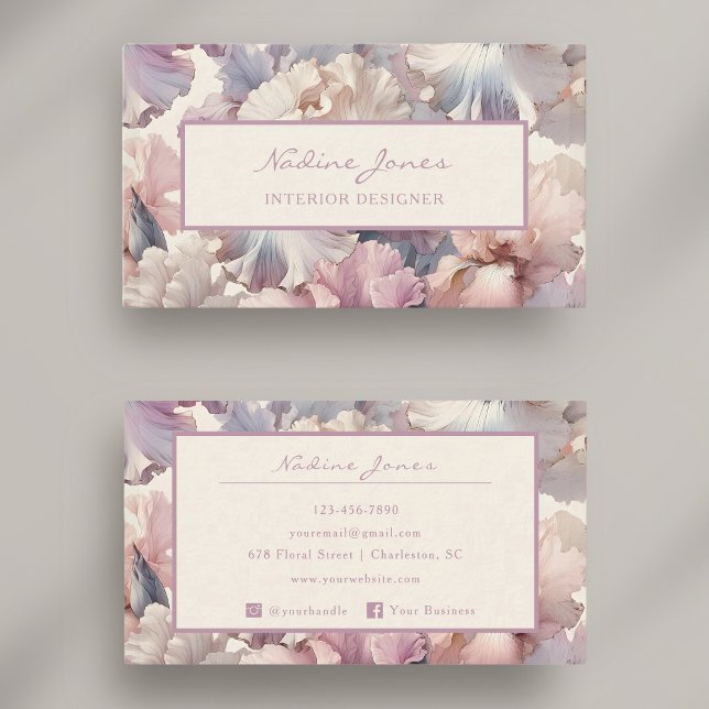 Elegant Blush Pink Watercolor Floral Professional Business Card (Creator Uploaded)