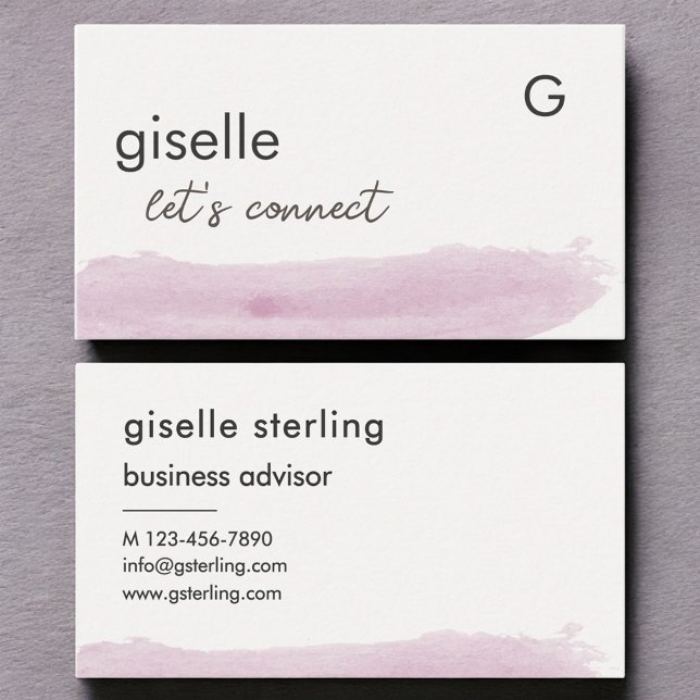 Elegant Blush Pink Watercolor Modern Professional  Business Card (Creator Uploaded)