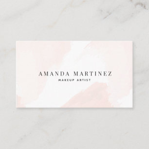 Elegant Blush Pink Watercolor Social Media Business Card