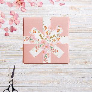 Elegant Blush Pink Watercolour Luxury Floral Satin Ribbon