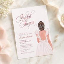 Elegant Blush Pink Wedding Dress Bridal Shower
