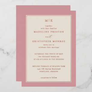 Elegant Blush Pink Wedding Invitation