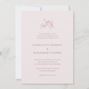 Elegant Blush Pink Wedding Invitation