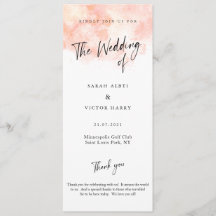 Elegant Blush Pink Wedding Program