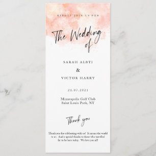 Elegant Blush Pink Wedding Program
