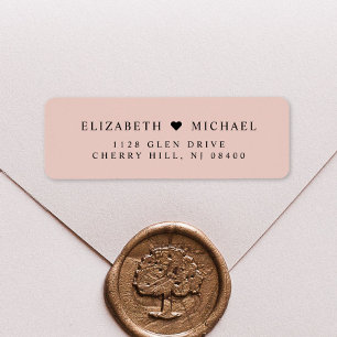 Elegant Blush Pink Wedding Return Address Label
