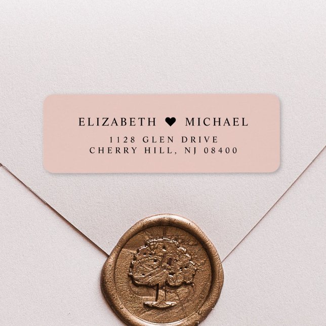 Elegant Blush Pink Wedding Return Address Label (Creator Uploaded)