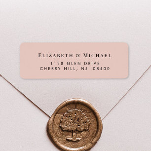 Elegant Blush Pink Wedding Return Address Label