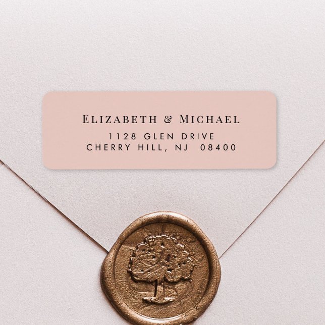 Elegant Blush Pink Wedding Return Address Label (Creator Uploaded)
