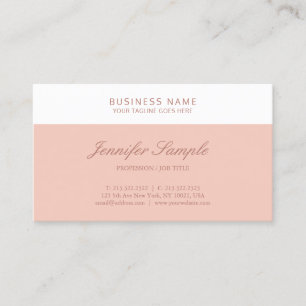 Elegant Blush Pink White Modern Simple Template Business Card