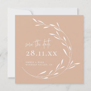 Elegant Blush Pink Wreath Square Save the Date