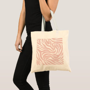 Elegant Blush Pink Zebra White Animal Print Tote Bag