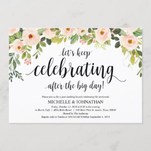 Elegant Blush Post Wedding Brunch Invitation Card
