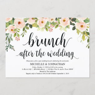 Elegant Blush Post Wedding Brunch Invitation Card