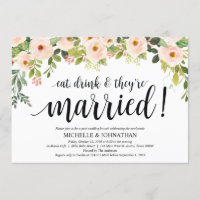 Elegant Blush Post Wedding Brunch Invitation Card