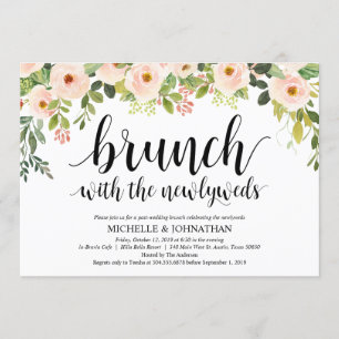 Elegant Blush Post Wedding Brunch Invitation Card