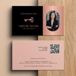 Elegant blush professional real estate photo business card