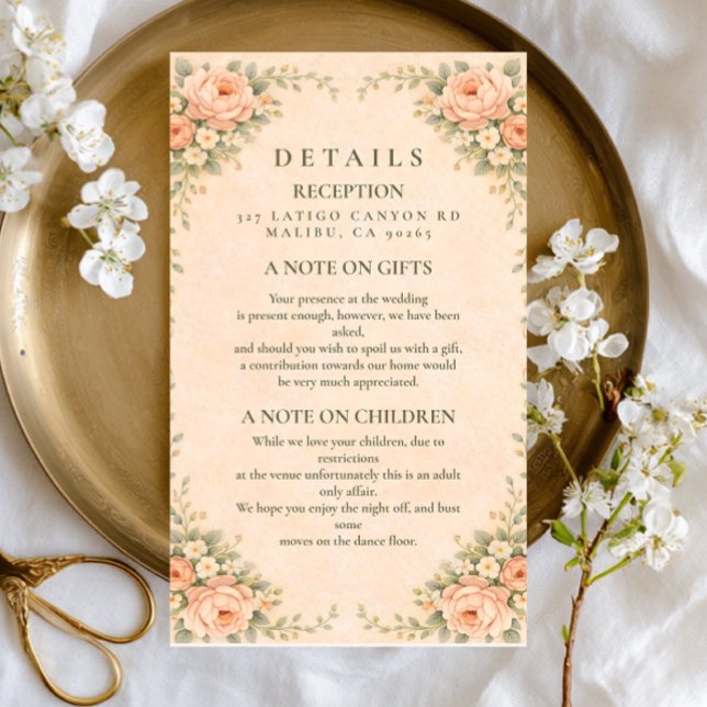 Elegant Blush Rose Arch Wedding Enclosure Card (Creator Uploaded)
