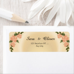 Elegant Blush Rose Floral Return Address Label