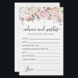Elegant Blush Rose Greenery Advice and Wishes Card<br><div class="desc">A beautiful blush pink rose floral border tops this Advice and Wishes card. If you need more matching products please message me.</div>
