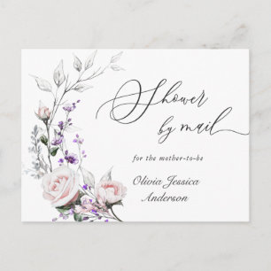 Elegant Blush Roses  Baby Shower By Mail Postcard