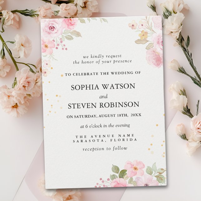 Elegant blush roses wedding invitation (Creator Uploaded)