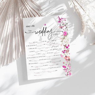 Elegant Blush Ruby Rose Floral Wedding Vows Game