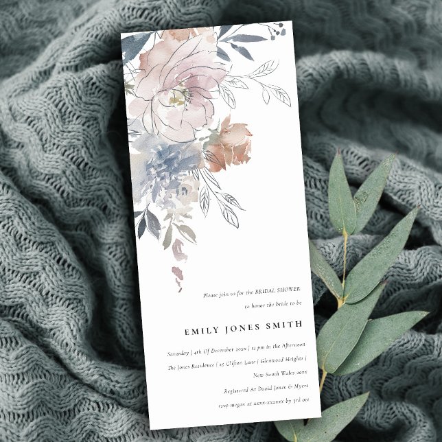 Elegant Blush Watercolor Floral Bridal Shower Invitation (Creator Uploaded)