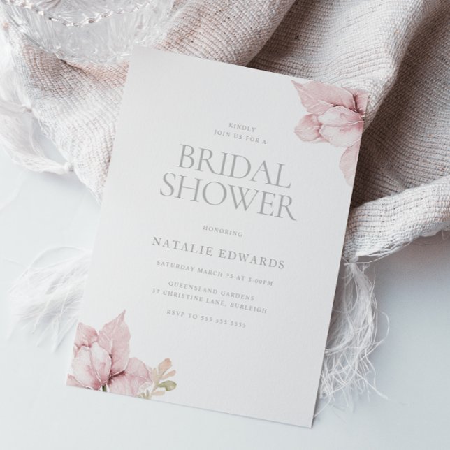 Elegant Blush Watercolor Floral Bridal Shower Invitation (Creator Uploaded)