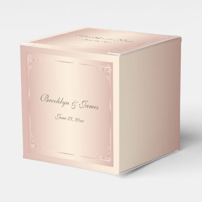 Elegant Blush Wedding Favour Boxes (Front Side)