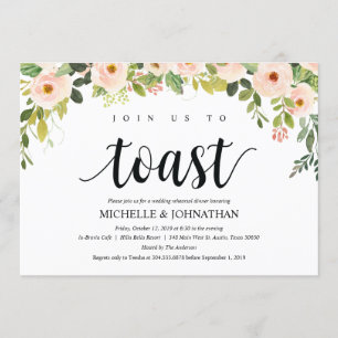 Elegant Blush Wedding Rehearsal Dinner Invites