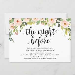 Elegant Blush Wedding Rehearsal Dinner Invites