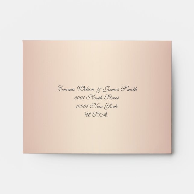 Elegant Blush Wedding RSVP Envelopes A2 (Front)