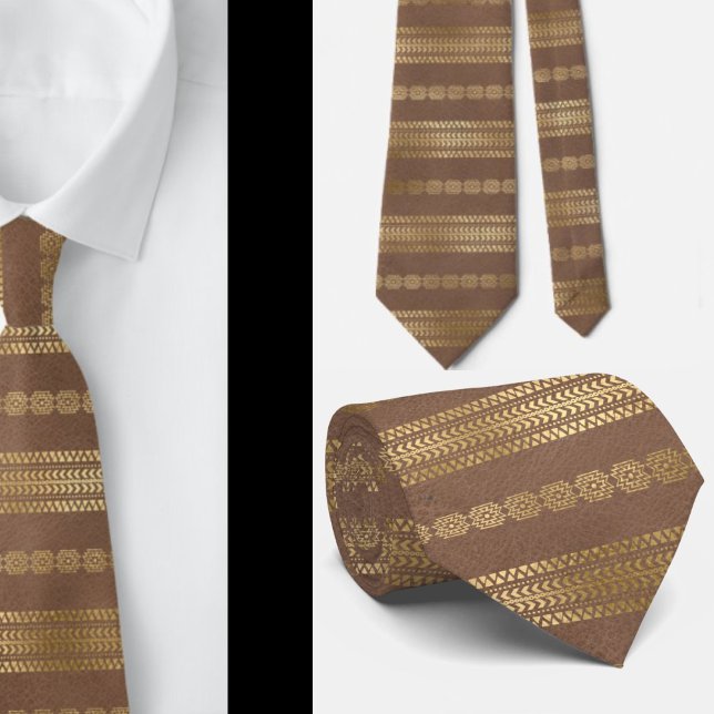 Elegant Bohemian Boho Rose Gold Aztec Neck Tie (Creator Uploaded)